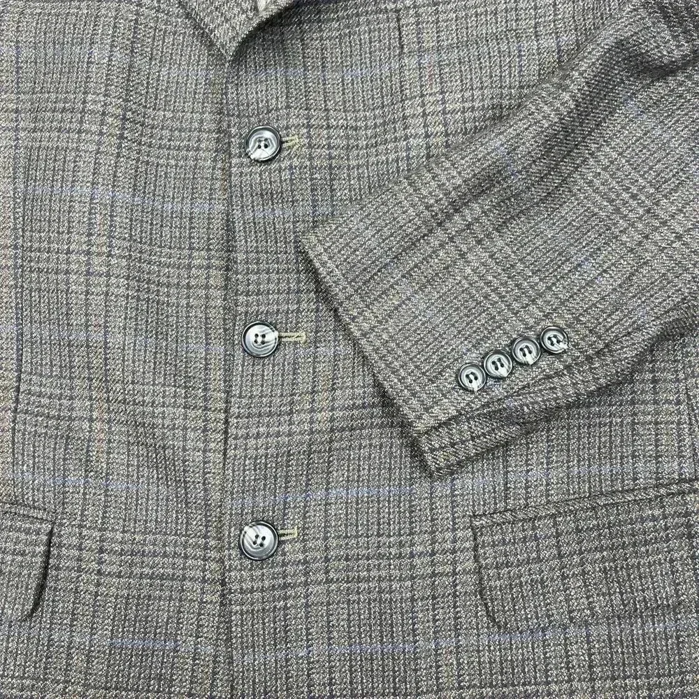Andrew Fezza Plaid 3 Button Sport Coat Blazer Mens 40S Brown Lambswool